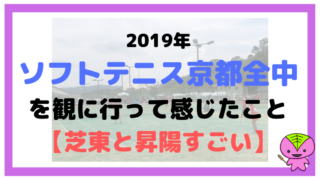2019年ソフトテニス京都全中を観に行って感じたこと【芝東と昇陽すごい】