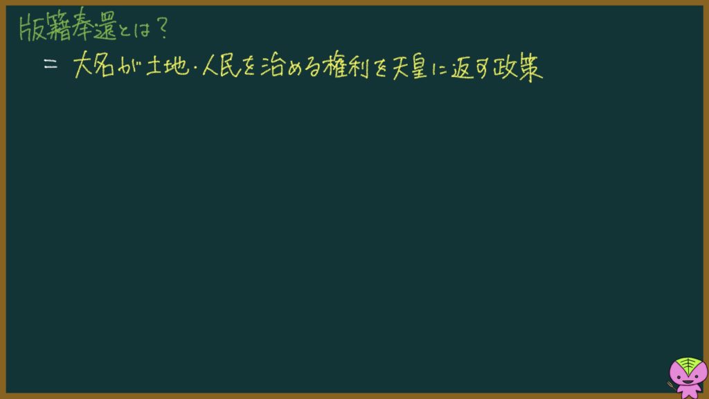 版籍奉還と廃藩置県の説明画像