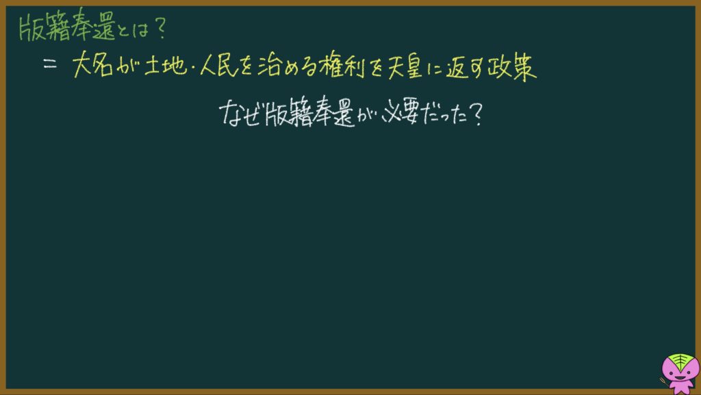 版籍奉還と廃藩置県の説明画像