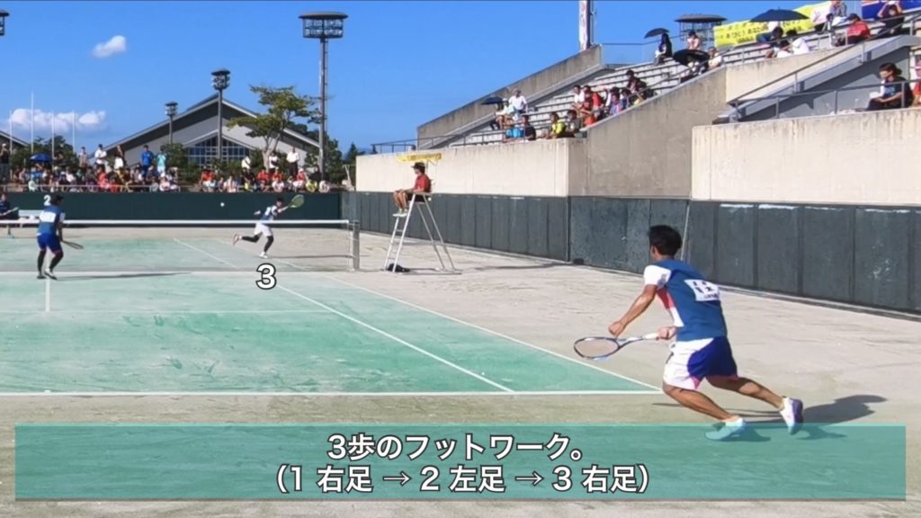 【ソフトテニス】バックボレーの打ち方や足の運びについて